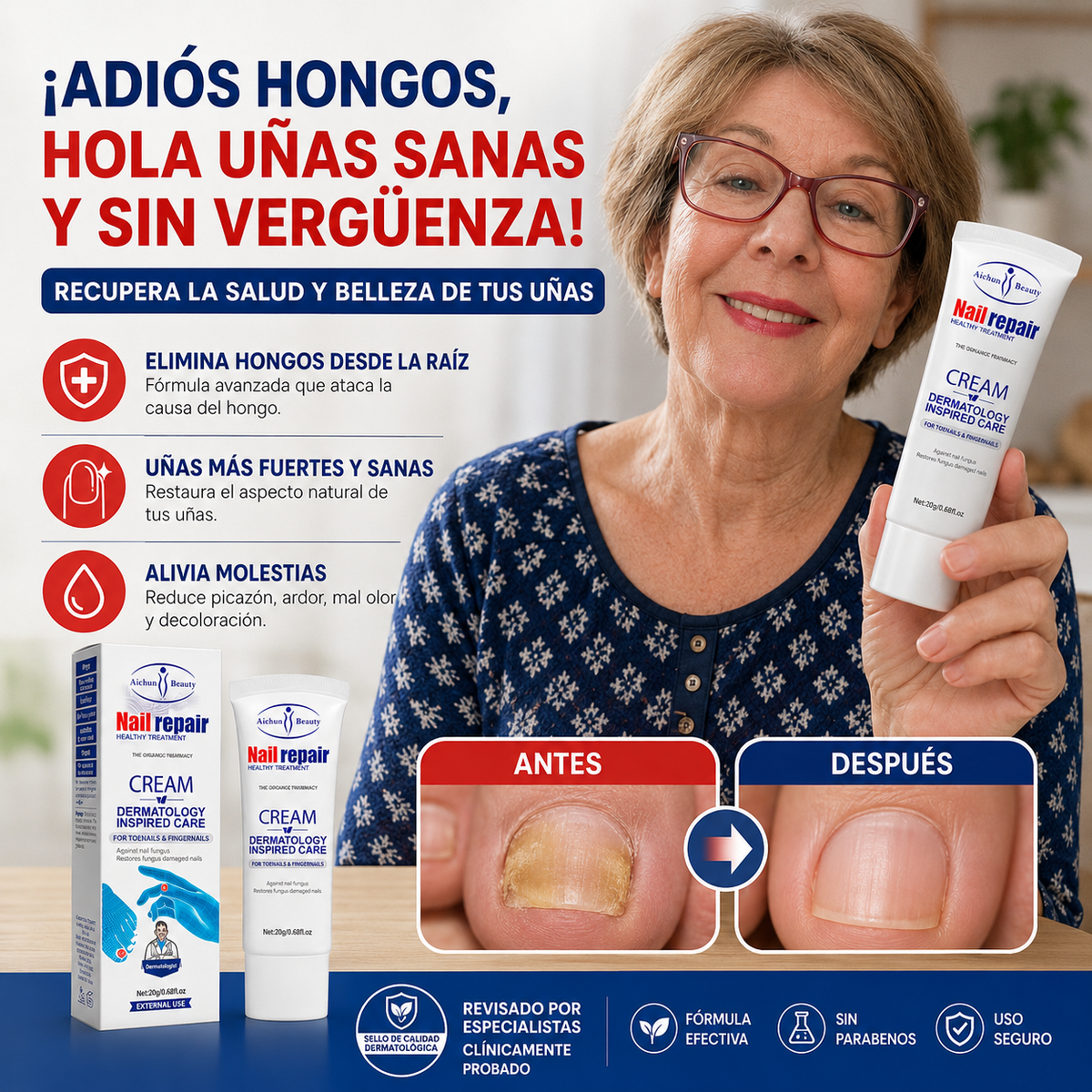 Crema Anti Hongos - Recupera tus uñas hoy