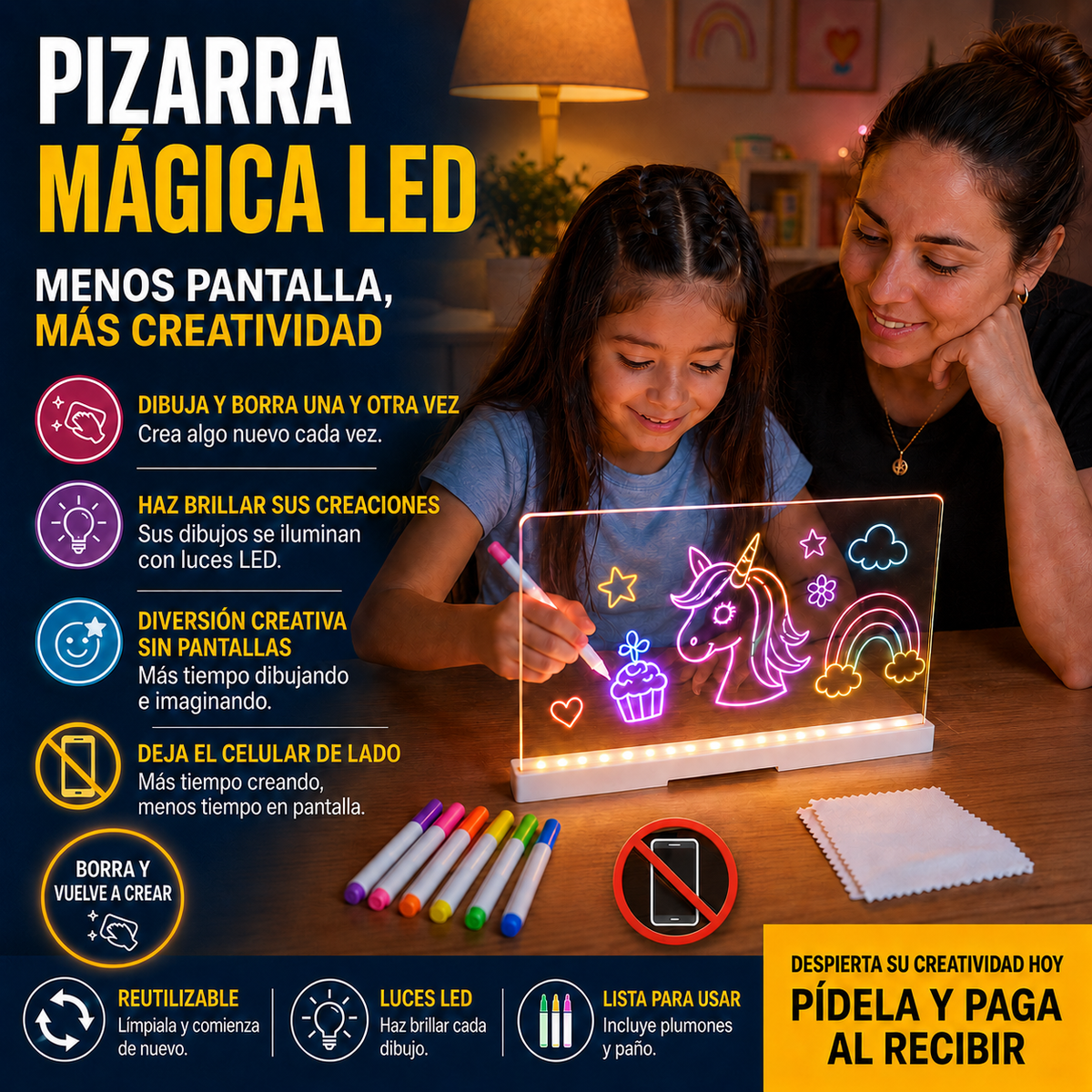 Pizarra Mágica LED - Menos pantalla, más creatividad